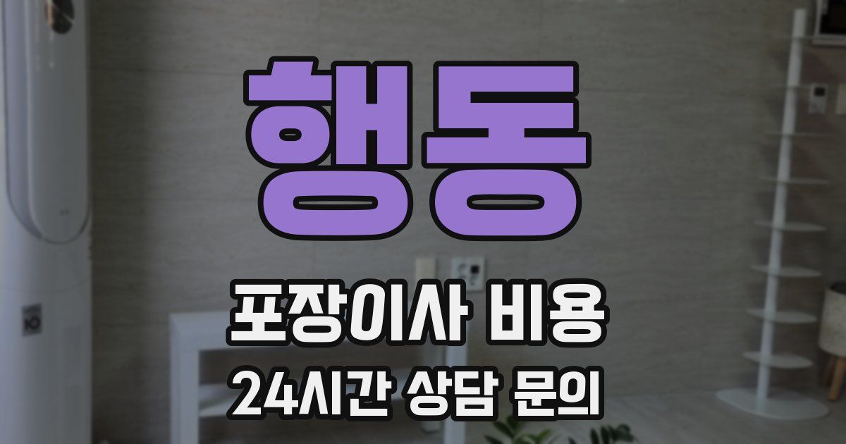 행동 포장이사 비용