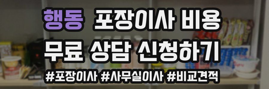 행동 포장이사 비용