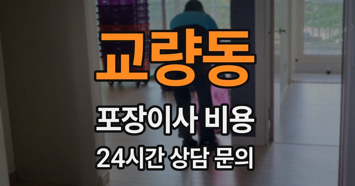 교량동 포장이사 비용