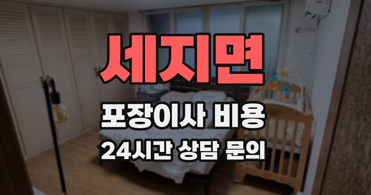 세지면 포장이사 비용