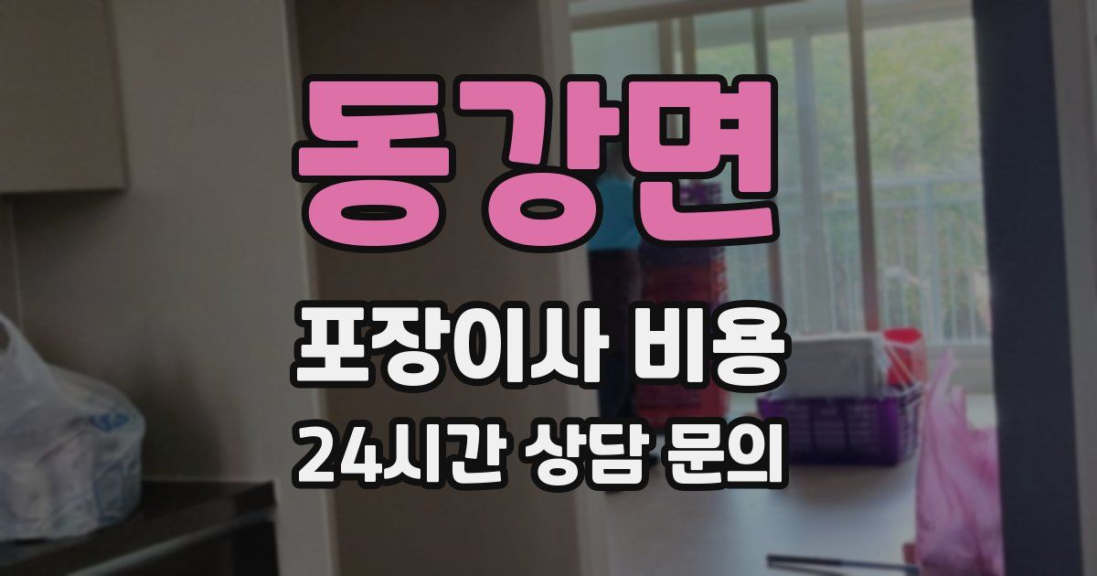 동강면 포장이사 비용