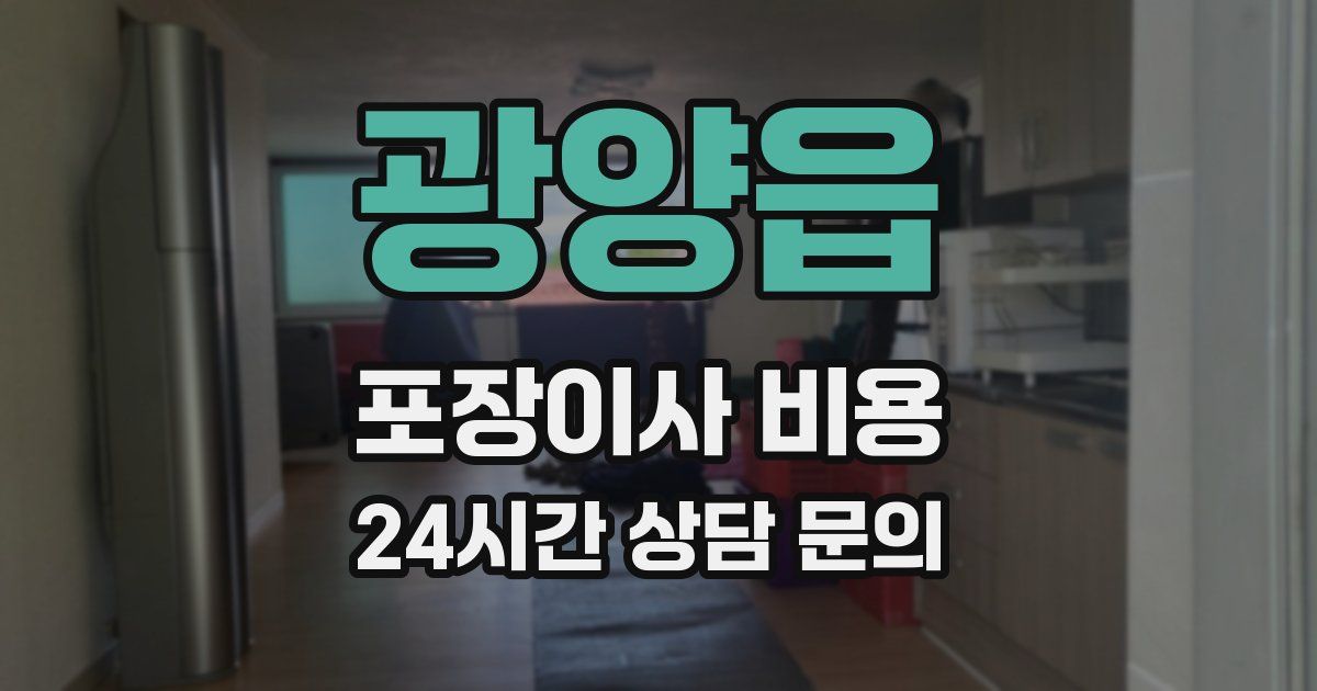 광양읍 포장이사 비용