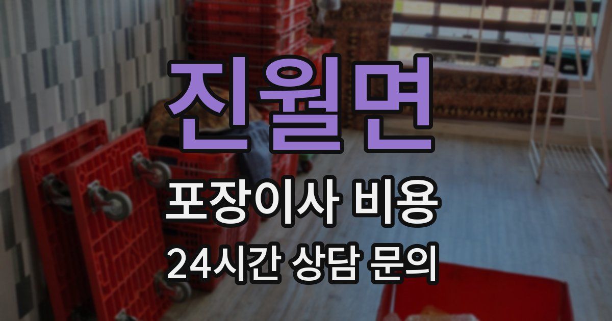 진월면 포장이사 비용