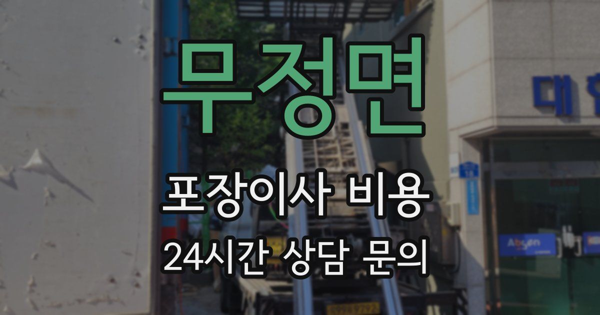 무정면 포장이사 비용