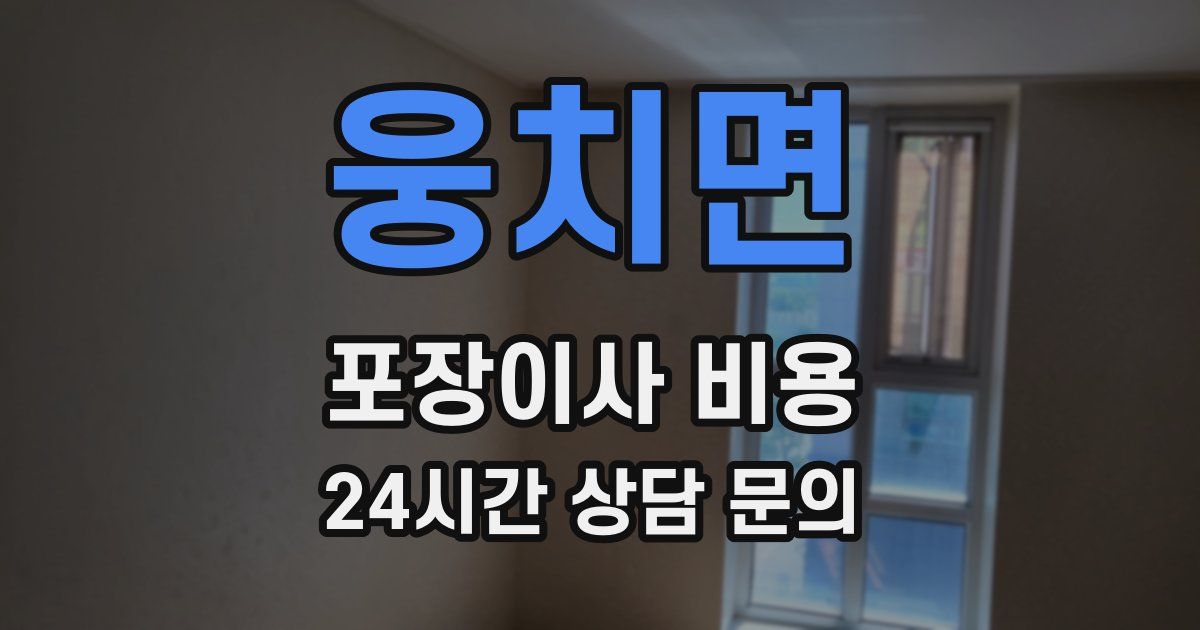 웅치면 포장이사 비용