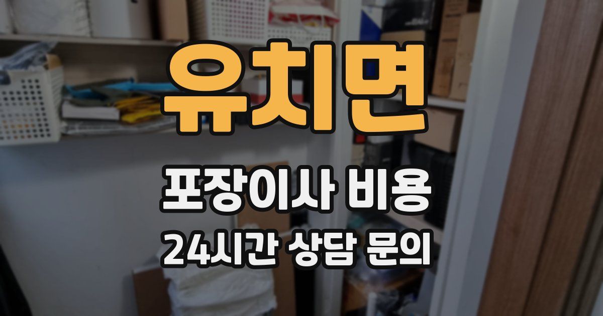 유치면 포장이사 비용