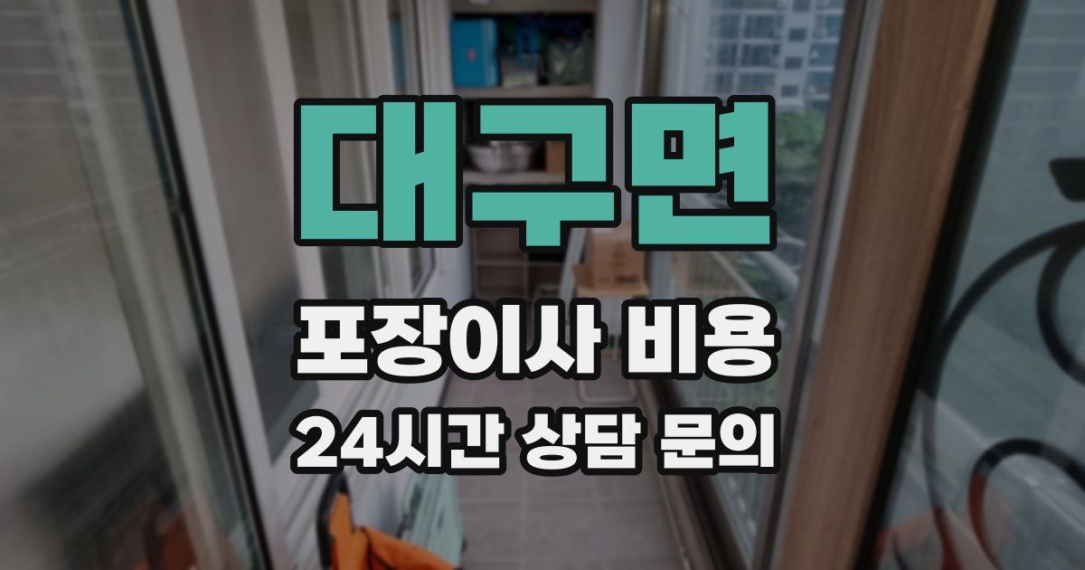 대구면 포장이사 비용