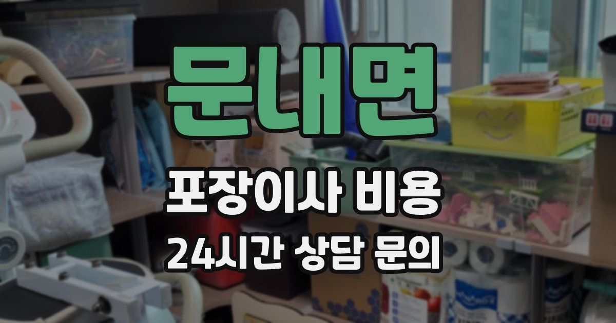 문내면 포장이사 비용