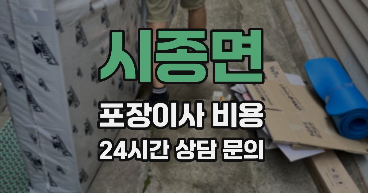 시종면 포장이사 비용