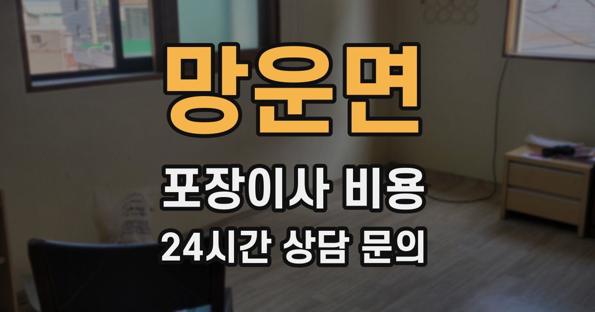 망운면 포장이사 비용