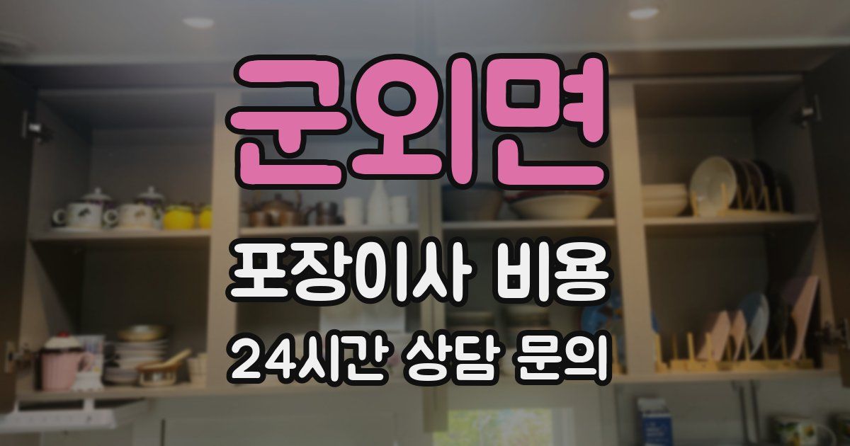 군외면 포장이사 비용