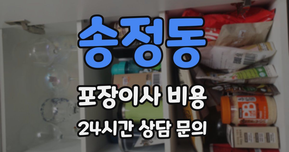 송정동 포장이사 비용