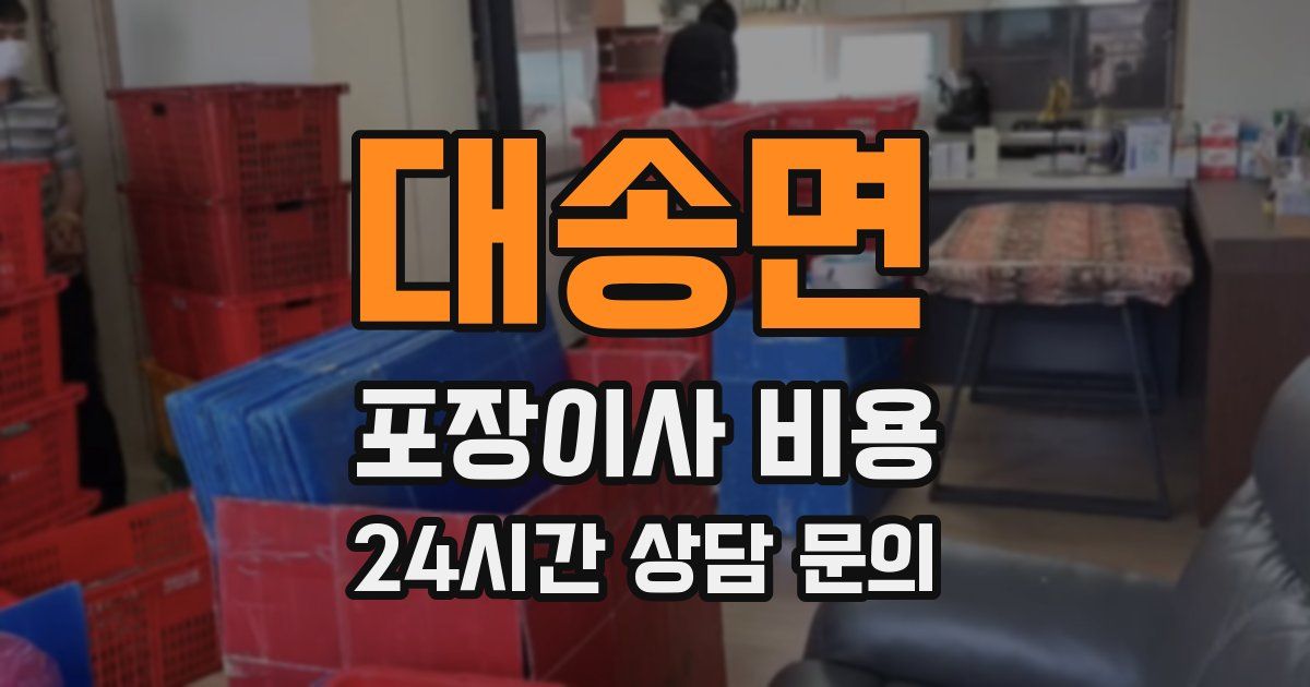 대송면 포장이사 비용