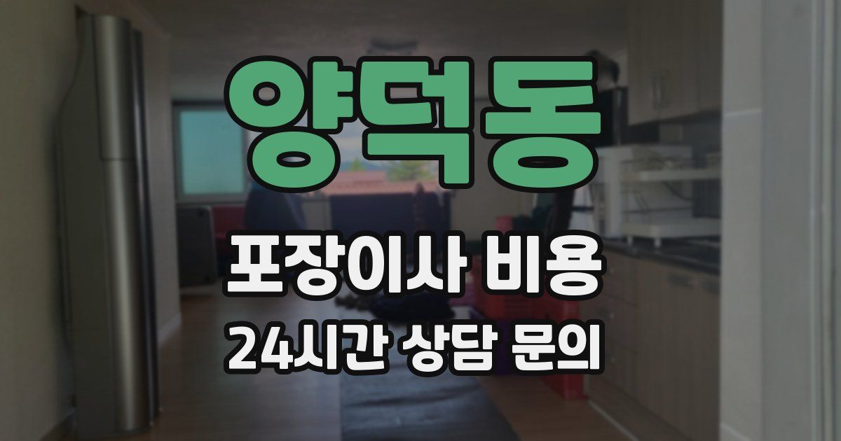 양덕동 포장이사 비용