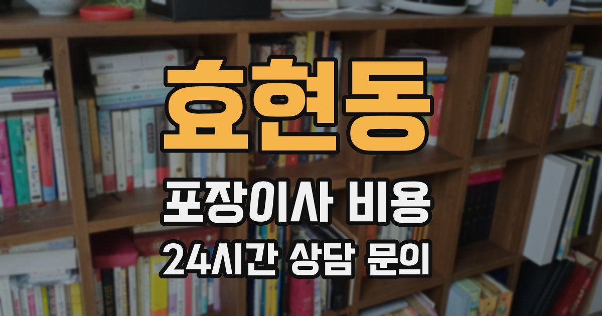 효현동 포장이사 비용