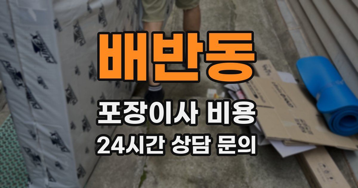 배반동 포장이사 비용