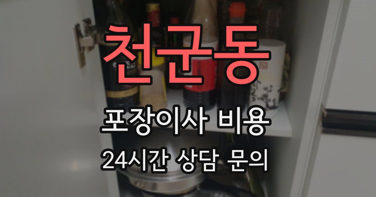 천군동 포장이사 비용