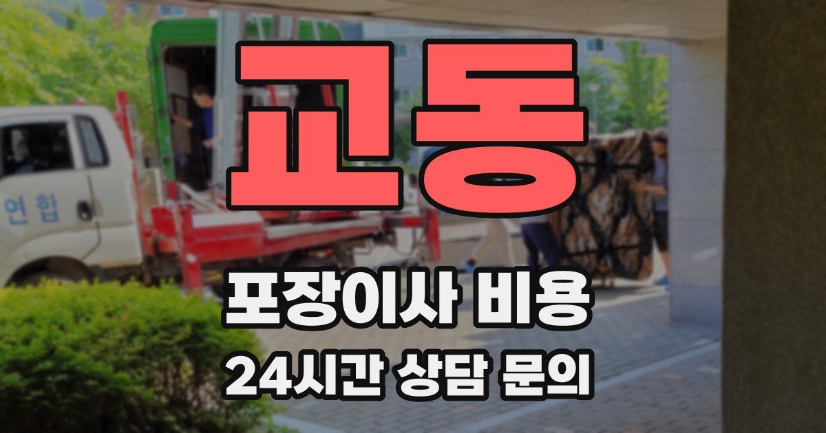 교동 포장이사 비용