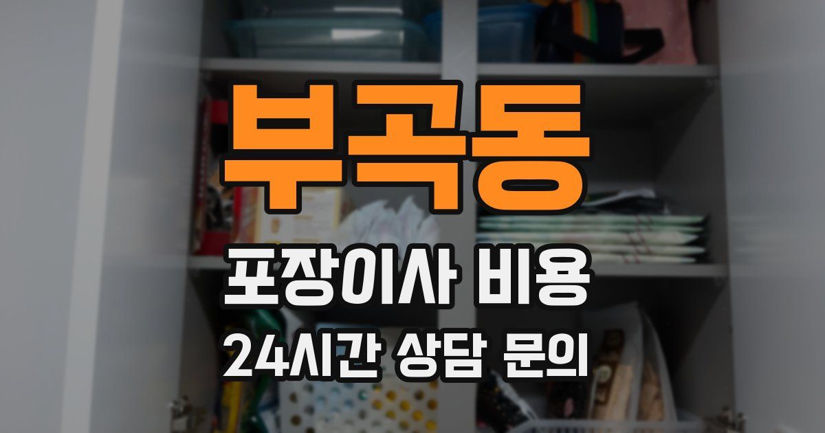 부곡동 포장이사 비용