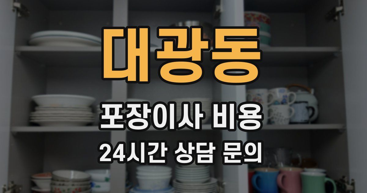 대광동 포장이사 비용