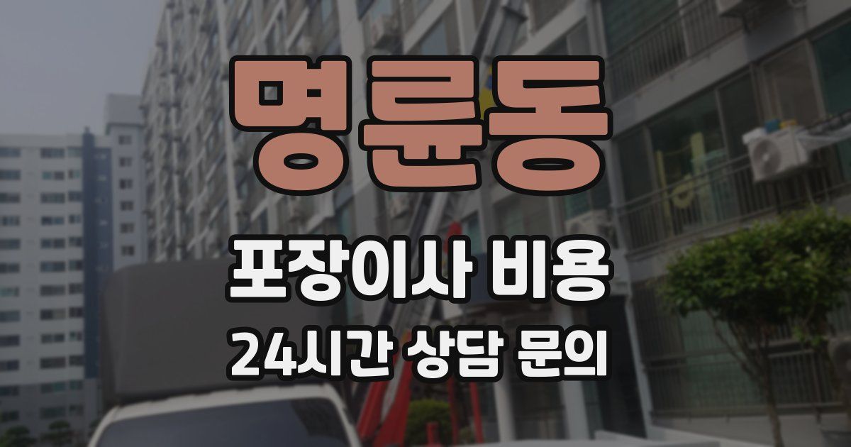 명륜동 포장이사 비용