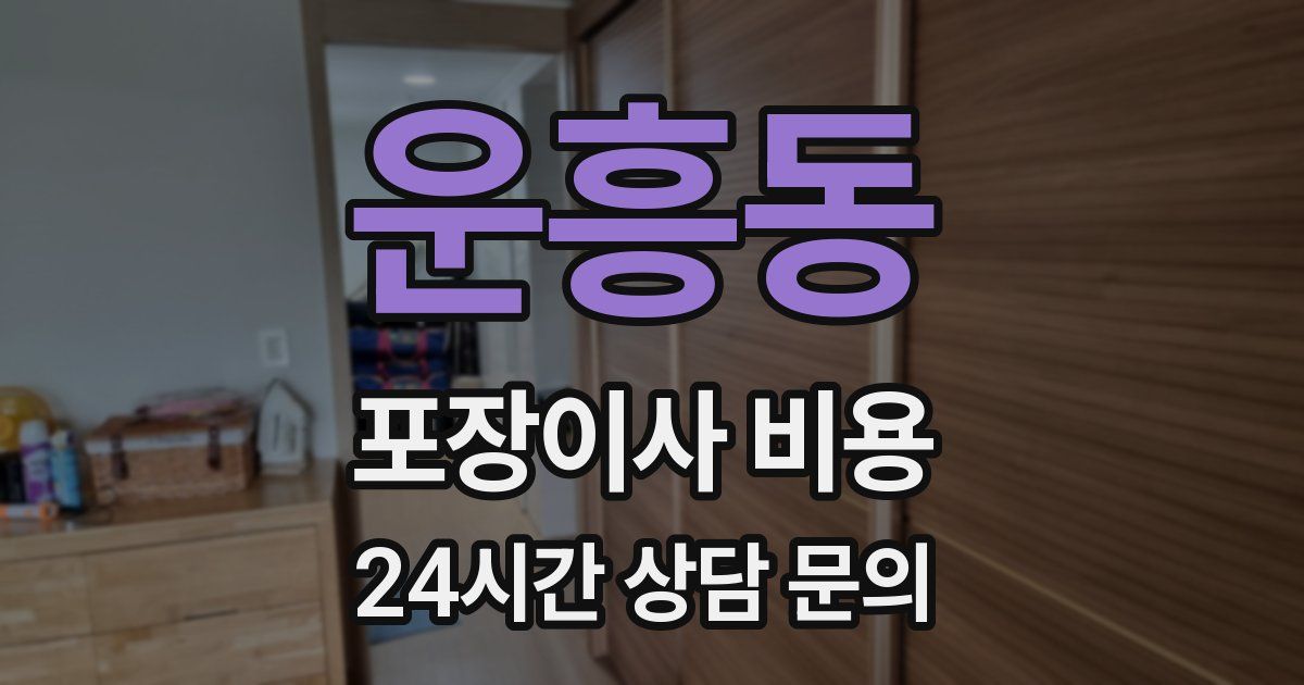 운흥동 포장이사 비용