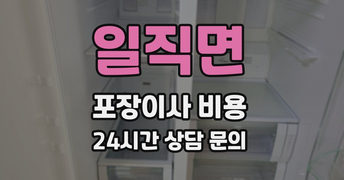 일직면 포장이사 비용