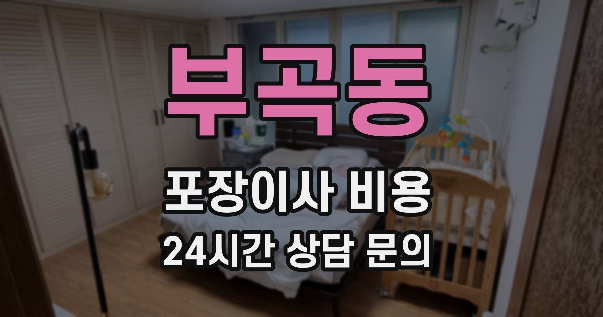 부곡동 포장이사 비용