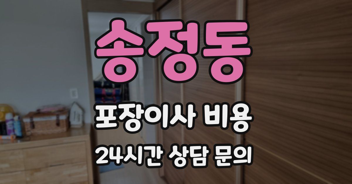 송정동 포장이사 비용