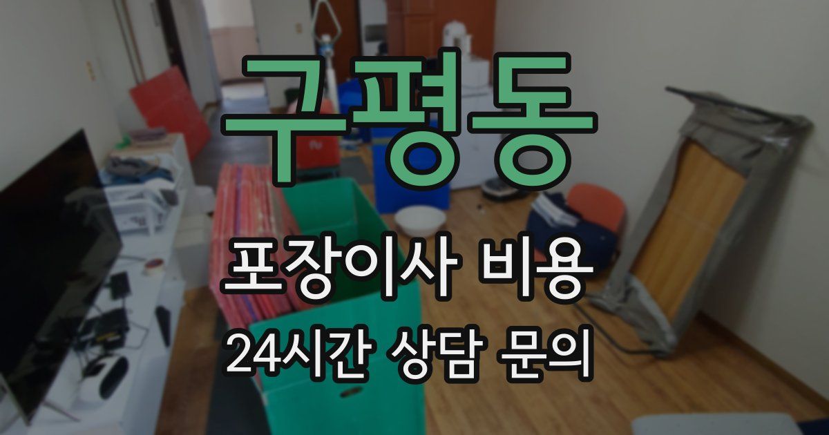 구평동 포장이사 비용