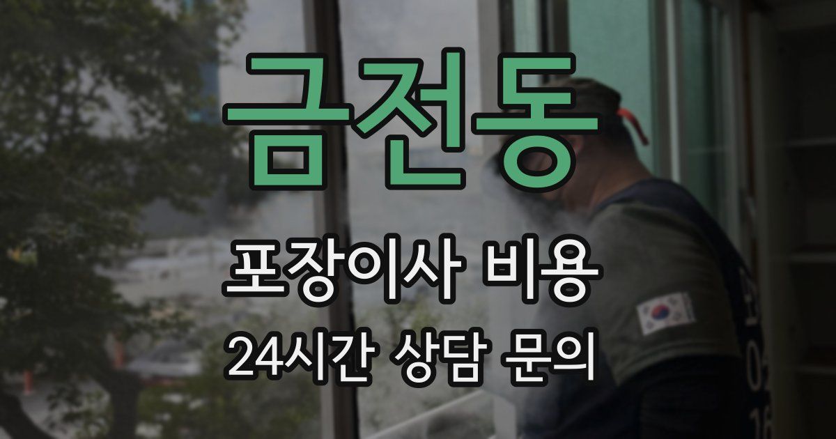 금전동 포장이사 비용