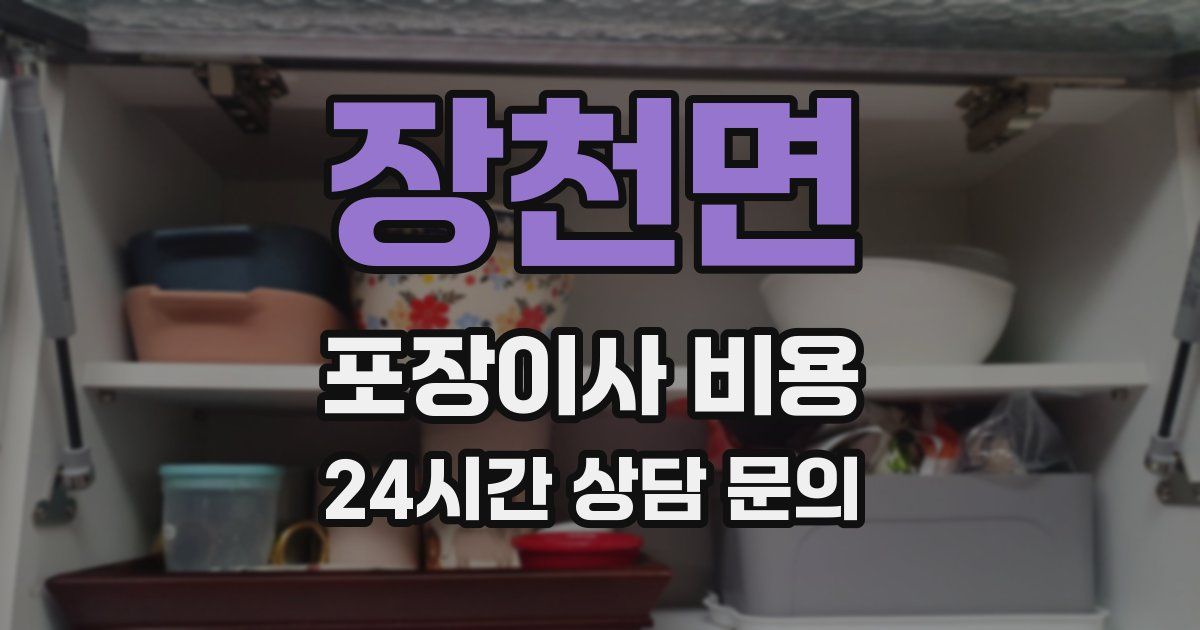 장천면 포장이사 비용