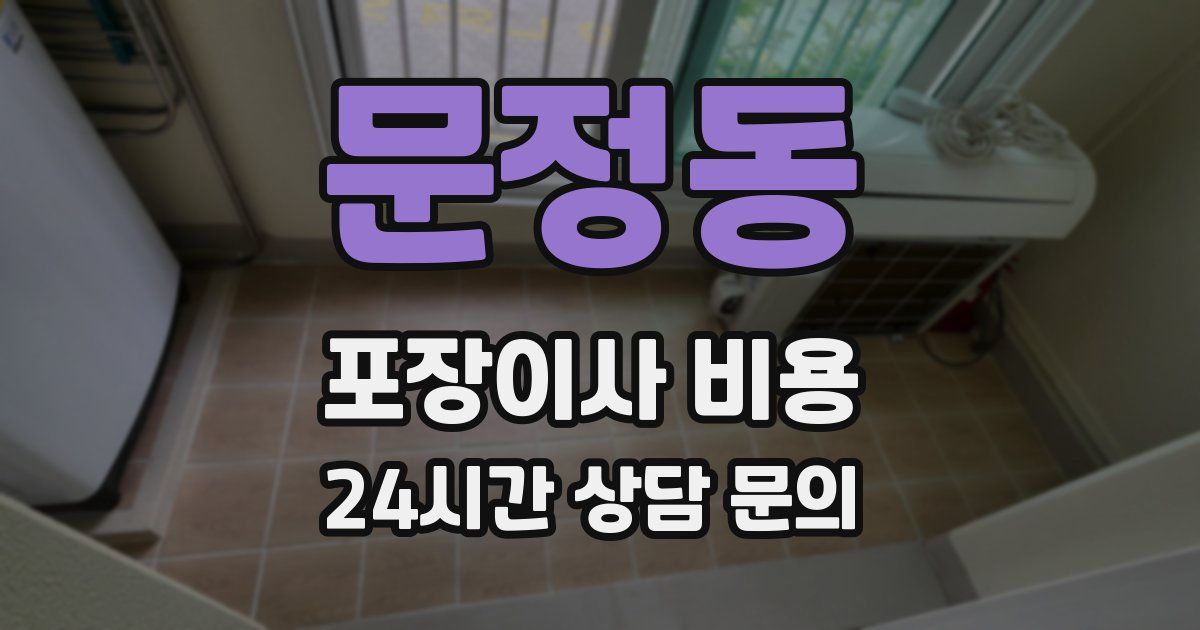 문정동 포장이사 비용