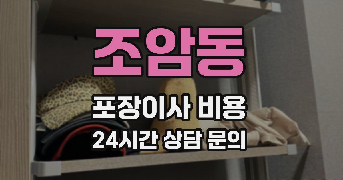 조암동 포장이사 비용