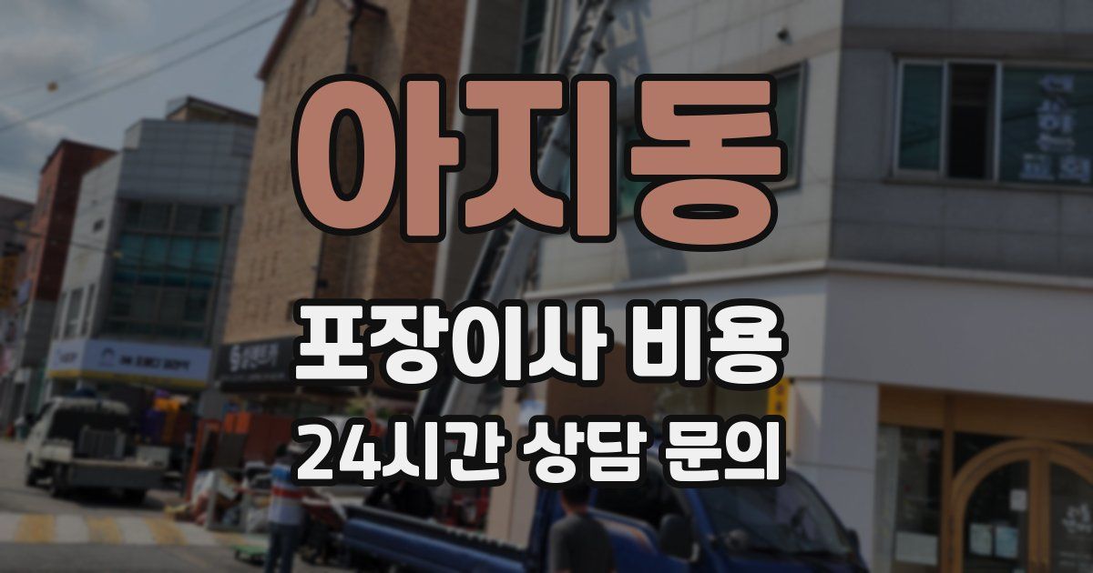 아지동 포장이사 비용
