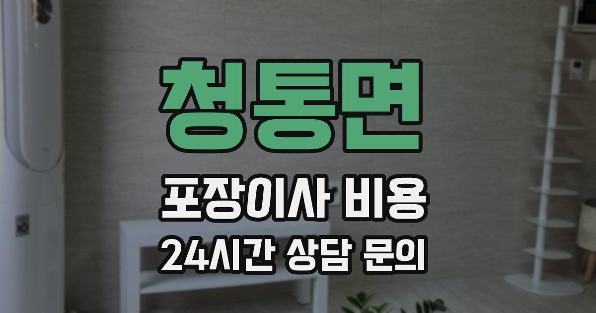 청통면 포장이사 비용