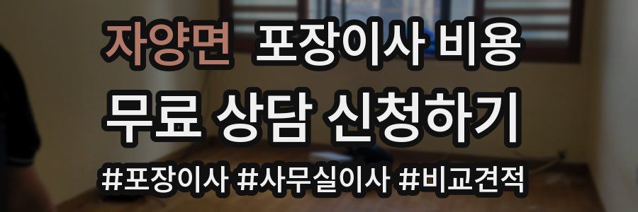 자양면 포장이사 비용