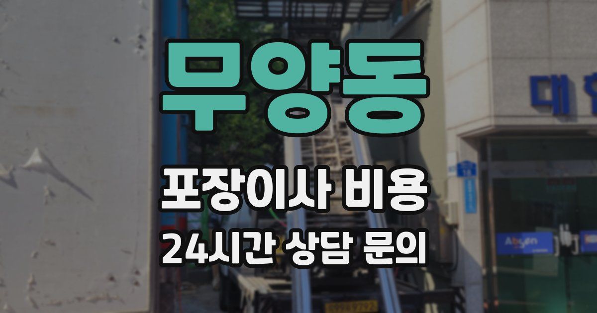 무양동 포장이사 비용