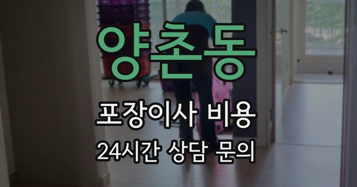 양촌동 포장이사 비용