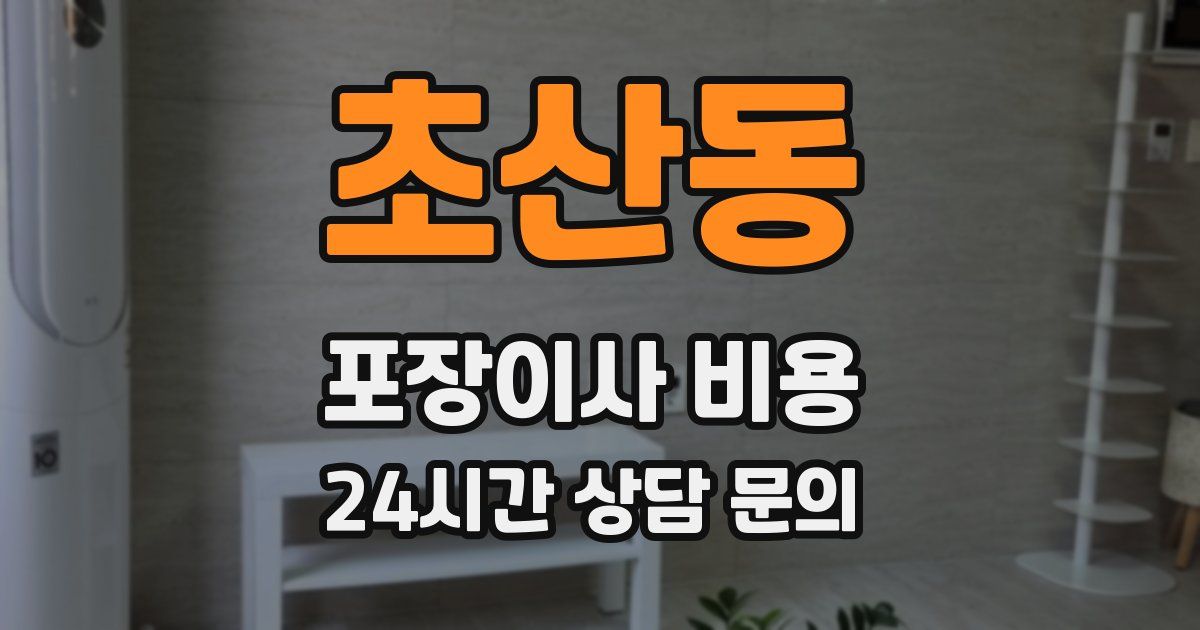 초산동 포장이사 비용