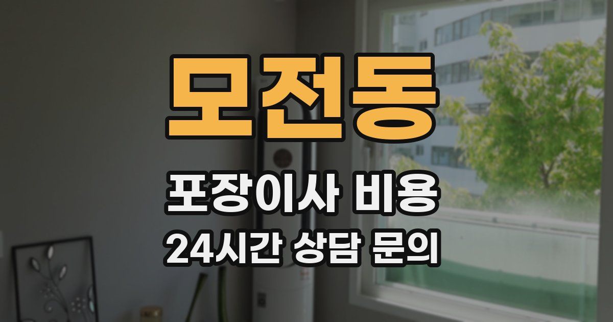 모전동 포장이사 비용