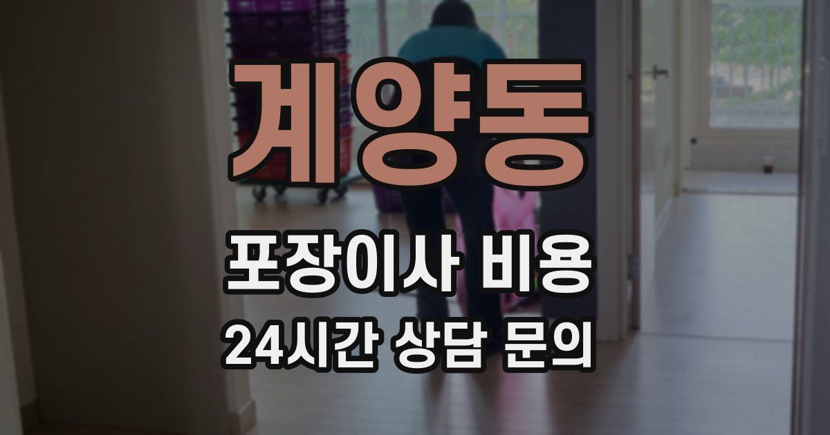계양동 포장이사 비용