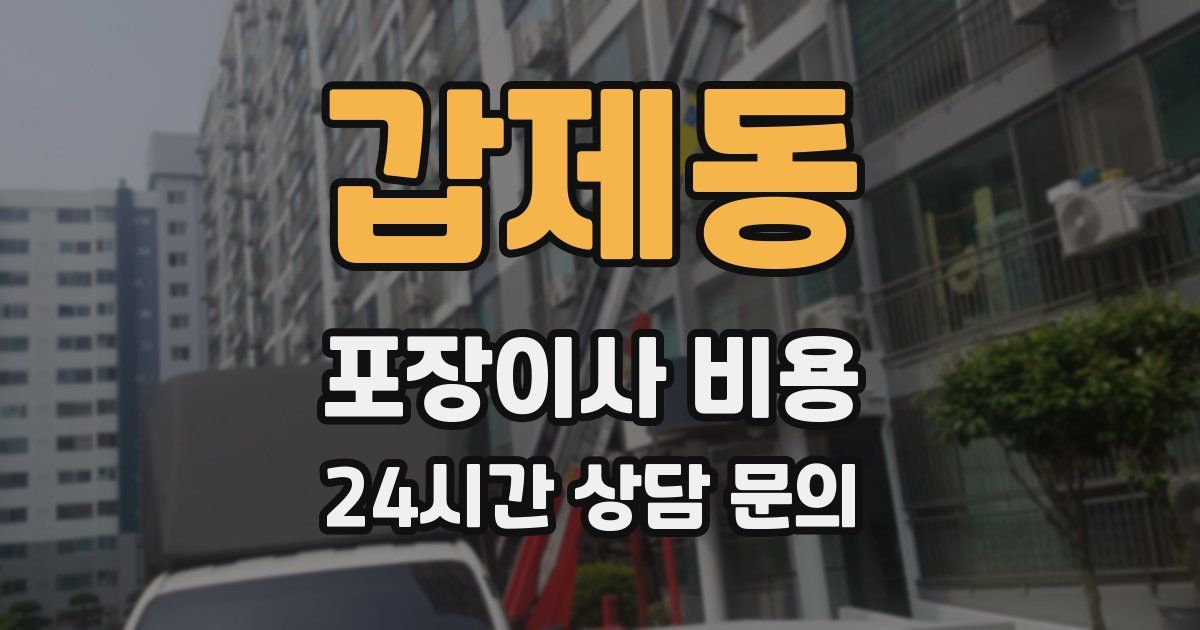 갑제동 포장이사 비용