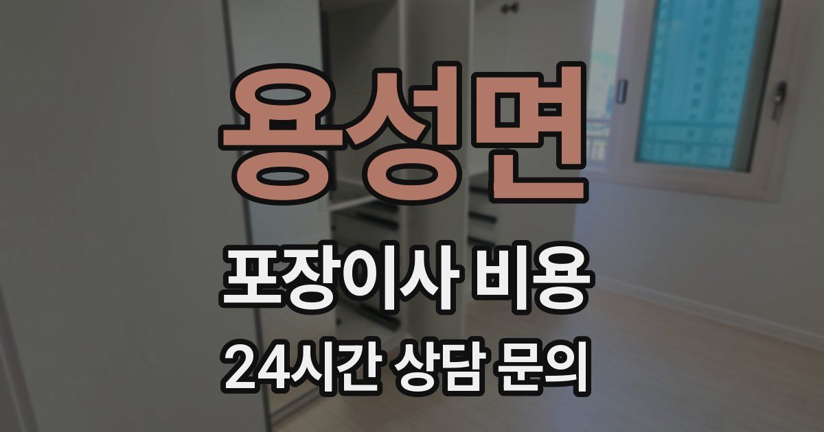 용성면 포장이사 비용