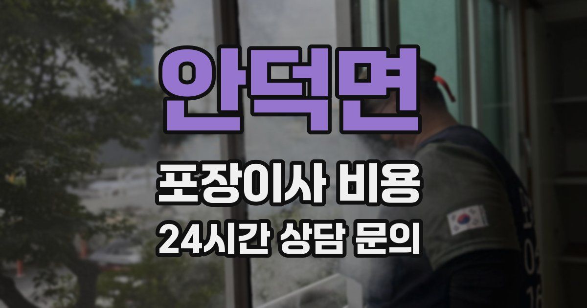 안덕면 포장이사 비용