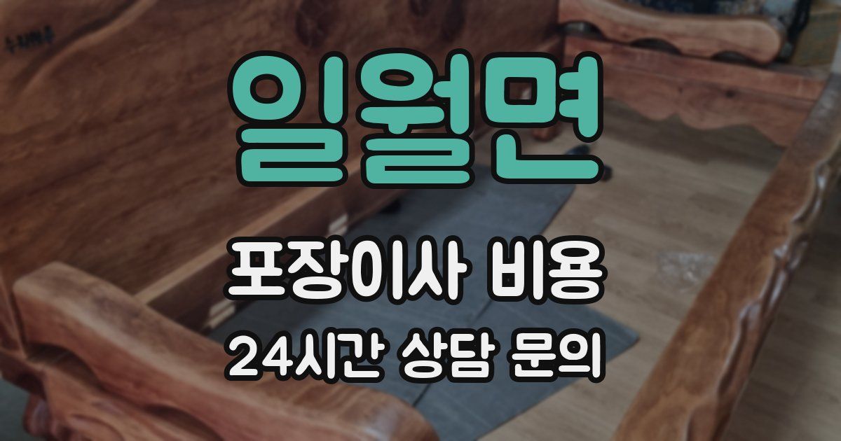 일월면 포장이사 비용