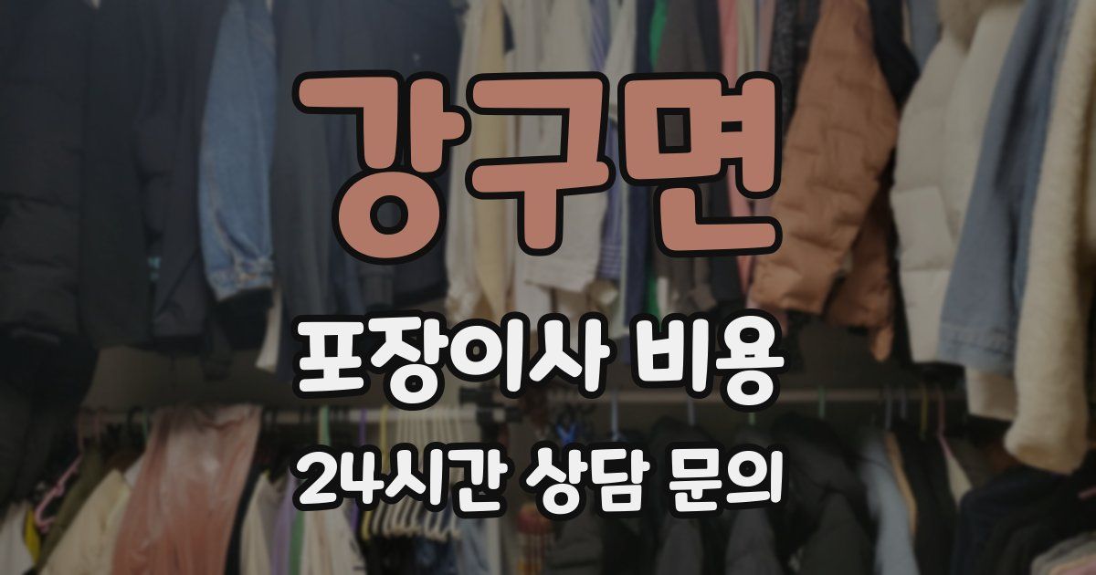 강구면 포장이사 비용