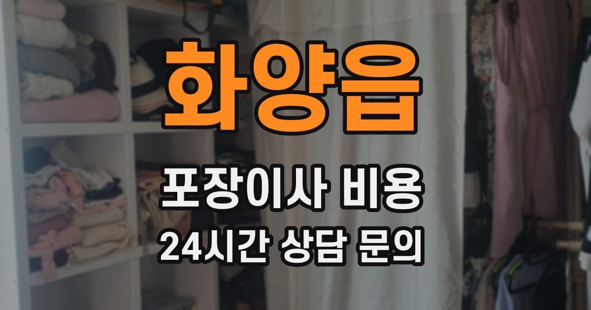 화양읍 포장이사 비용