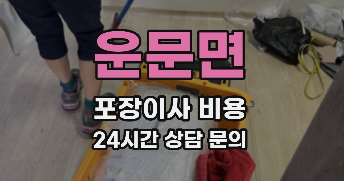 운문면 포장이사 비용