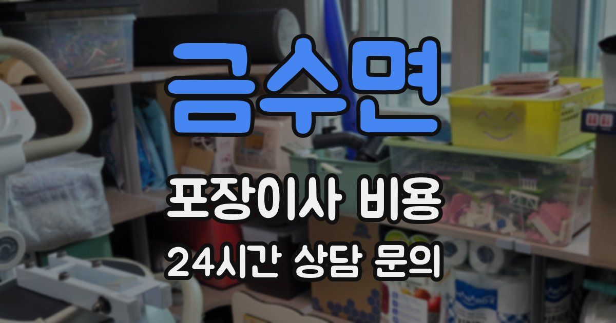 금수면 포장이사 비용